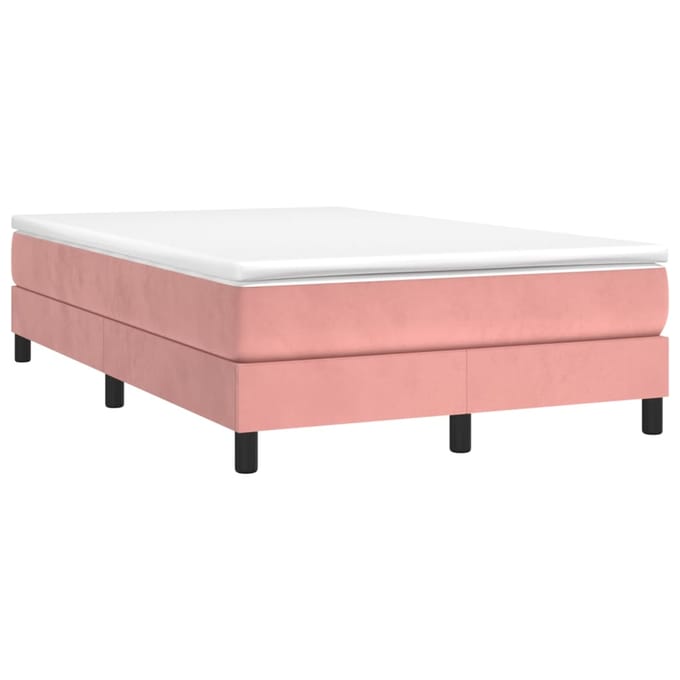 vidaXL - Boxspring - bed - fluweel - roze - 120x200 - cm