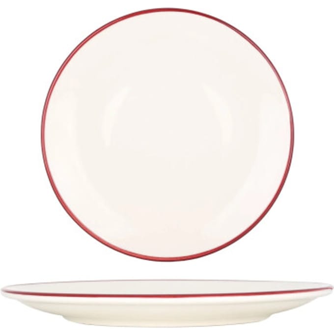 Bonna Dessertbord - Linea Burgundy - Porselein - 23 cm - set van 6