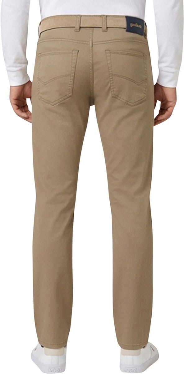 Camel pantalon 5-pocket Gardeur Modern Fit zonder omslag