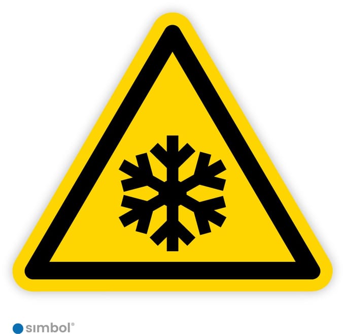 Simbol® - Stickers Lage Temperaturen (W010) - Formaat ▲ 5 x 5 x 5 cm.