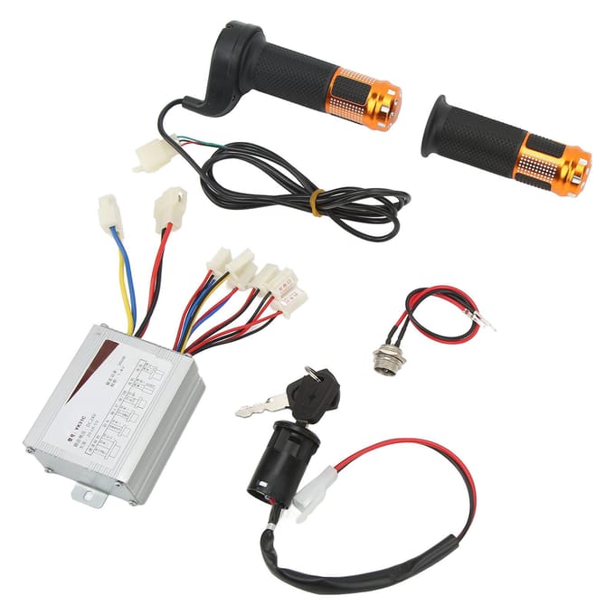 4PCS Geborstelde Elektrische Motor Set Aluminiumlegering Elektrische Fiets Accessoires met Stuurslot white