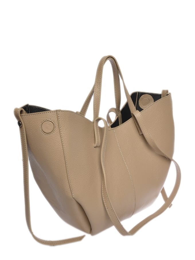 Luisa Vannini Beige Rundleer Tas
