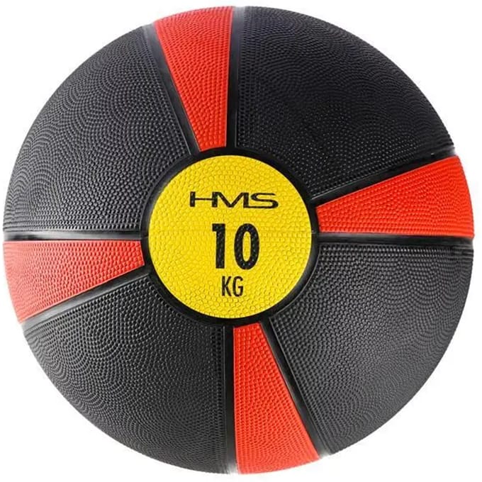 HMS NK Serie - Medicijnbal - 10 kg - Chropowata Oppervlakte - Zwart/Rood