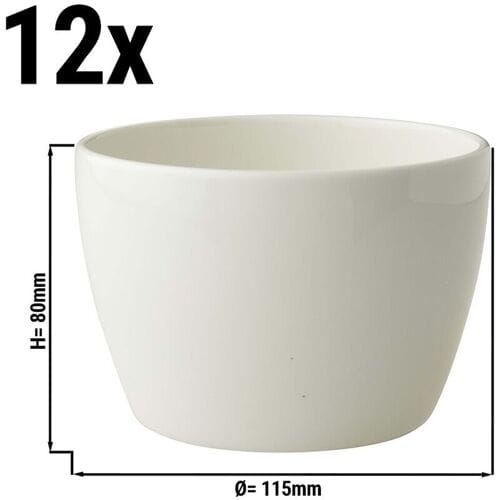 GGM Gastro (12 Stück) LUX - Schüssel Maastricht - 45 cl - Ø 115mm - Elfenbein Wit