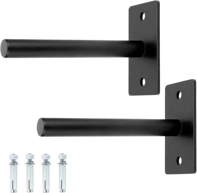 SnelShoppen - 2 Stuks Wandgemonteerde Halterschijfhouder - Robuuste Stalen Constructie - Geschikt voor 2.5 cm, 3 cm, 5 cm Halterschijven - Max. Capaci