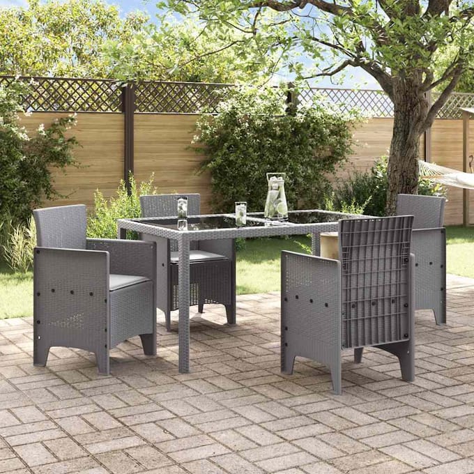 vidaXL Tuinstoel 4 pcs Lichtgrijs 53 x 49 x 85 cm Polypropyleen