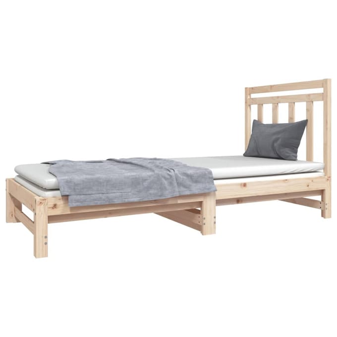 vidaXL - Slaapbank - uitschuifbaar - massief - grenenhout - 2x(90x190) - cm