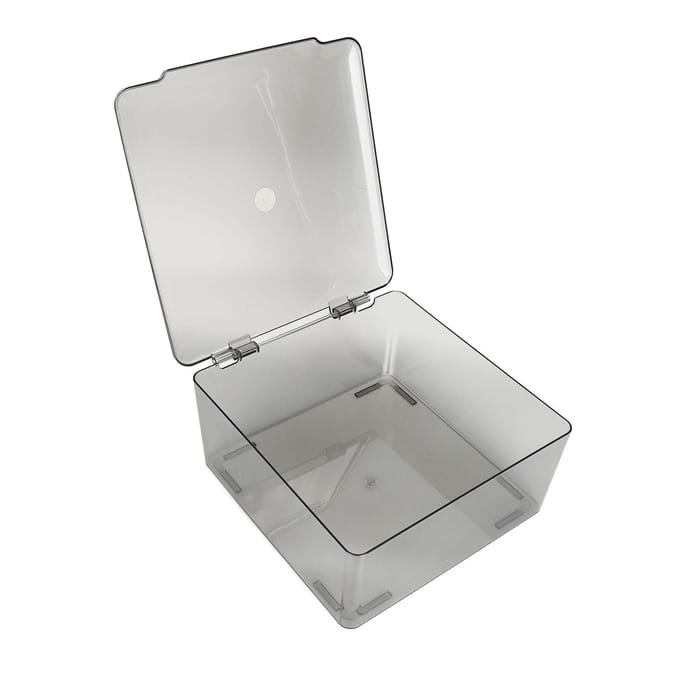 Cosmetische Opberg Organizer Doos Containers met Scharnierend Deksel Stofdicht Grote Capaciteit Ruimtebesparend white