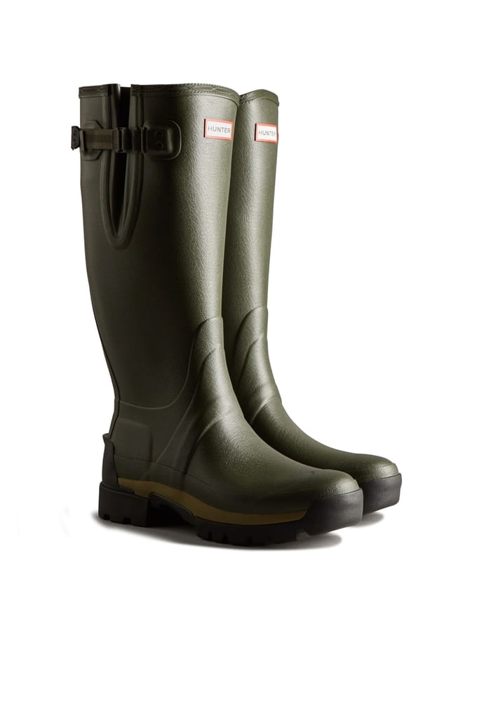 Hunter Balmoral Adj Tec Sole Hoge Laars Donker Olijf