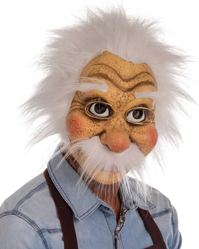 Carnival Toys Hoofdmasker Geppeto Latex Beige/wit One-size