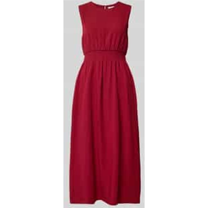midi-jurk van viscosemix met ronde hals model 'Daria'