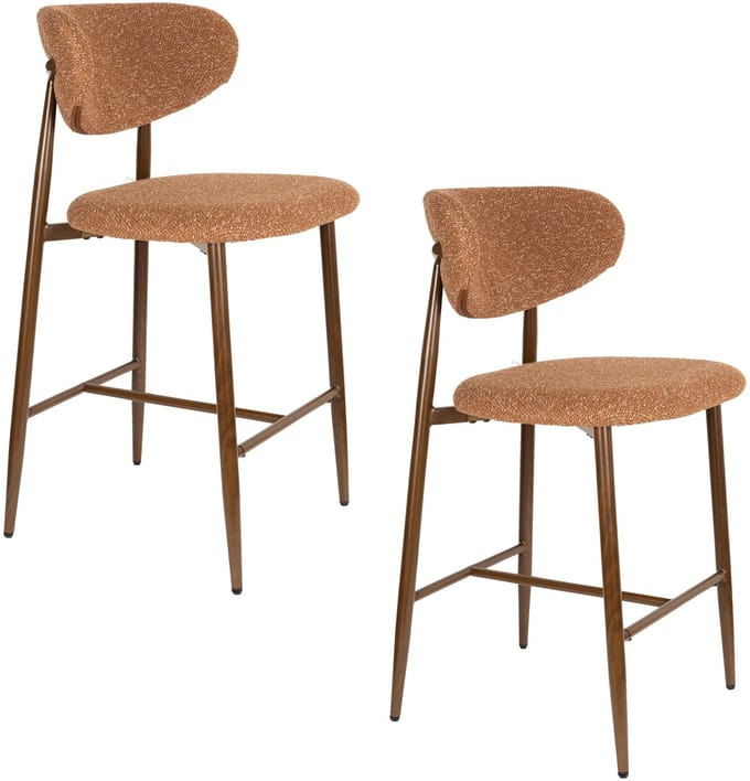 Housecraft Living Noor Barkrukken rugleuning 66 cm Terracotta - Set van 2