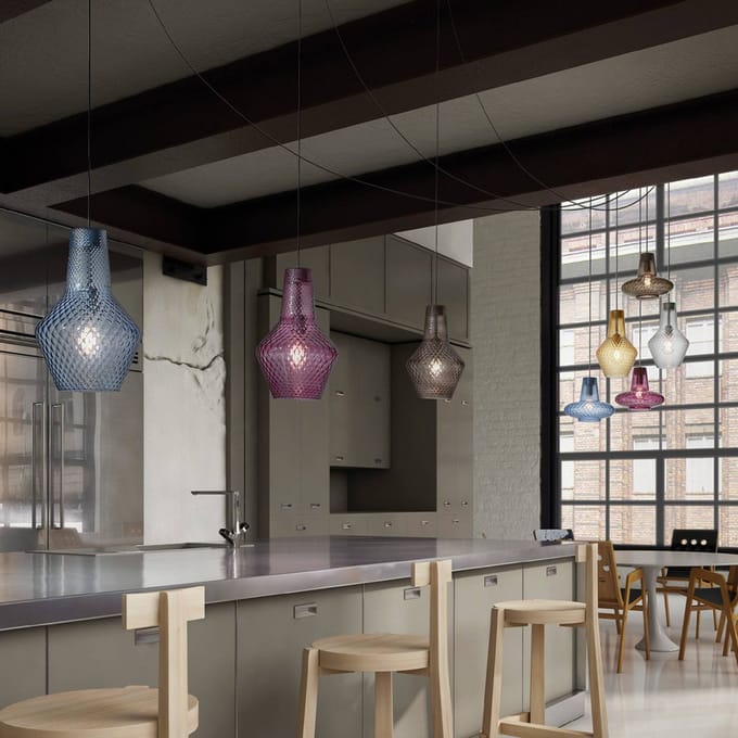 AILATI Hanglamp Romeo 130 cm, transparant glas