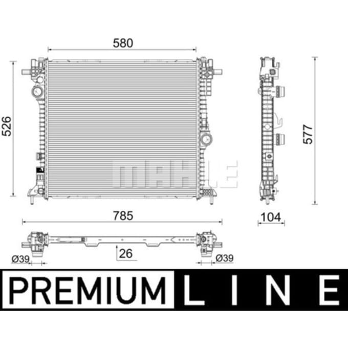 Radiator, motorkoeling MAHLE CR 2587 000P