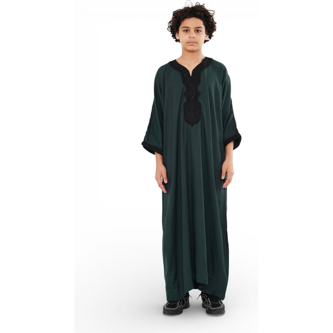 Kinderjongens groene Marokkaanse Thobe Jubba badjas Eid Djellaba Gandoura - K-HM62