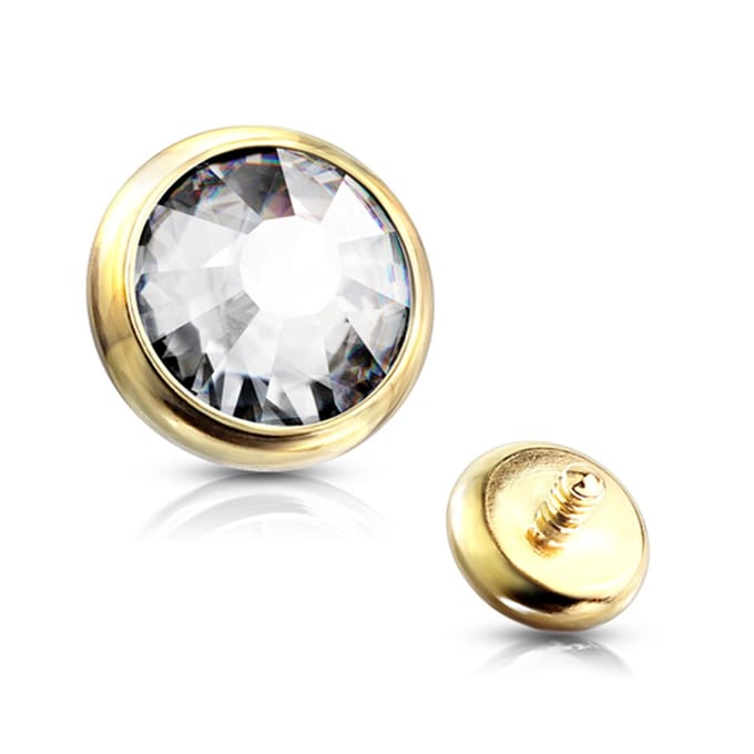 Dermal top steen 1.6 x 5 - goud - LMPiercings