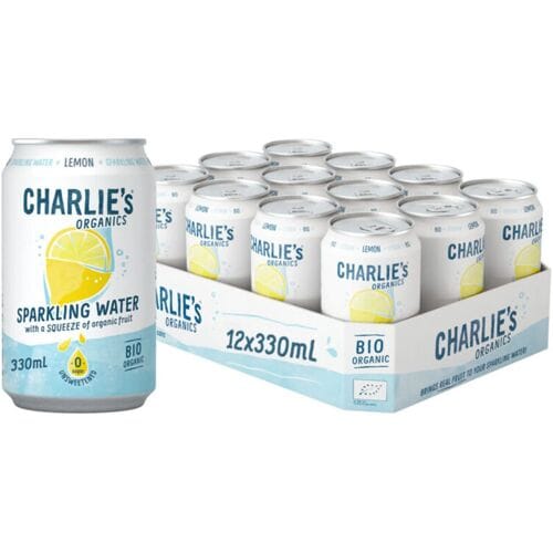 Charlie's Organics | Sparkling Water Lemon Bio | 12 x 33 cl