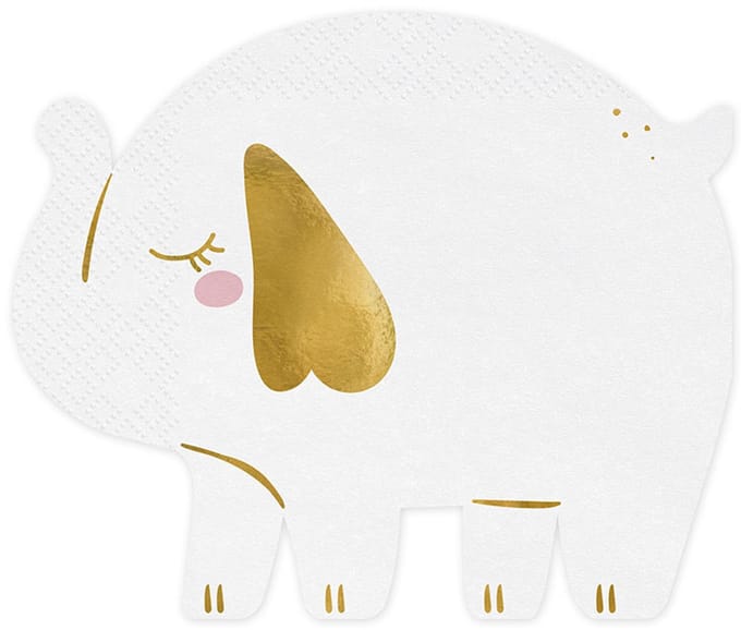 PartyDeco - Servetten - Olifant 16 x 13,5 cm (12 stuks)