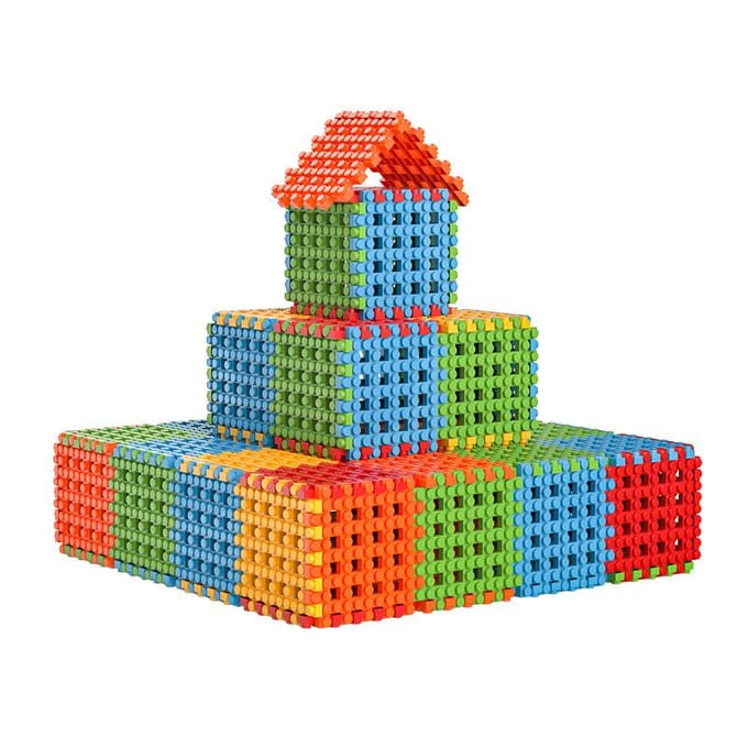 Nouveaux Grands Blocs de Construction Carrés Blocs de Construction d'Angle Jouet de Maternelle Construction Grands Blocs de Construction Ensemble de Jouets Éducatifs en Plastique 30*30cm blue
