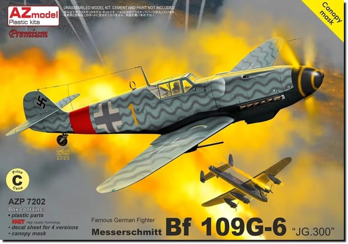 AZ Model JG300 Premium Editie Plastic Model AZMP7202 1/72 Bf109G-6