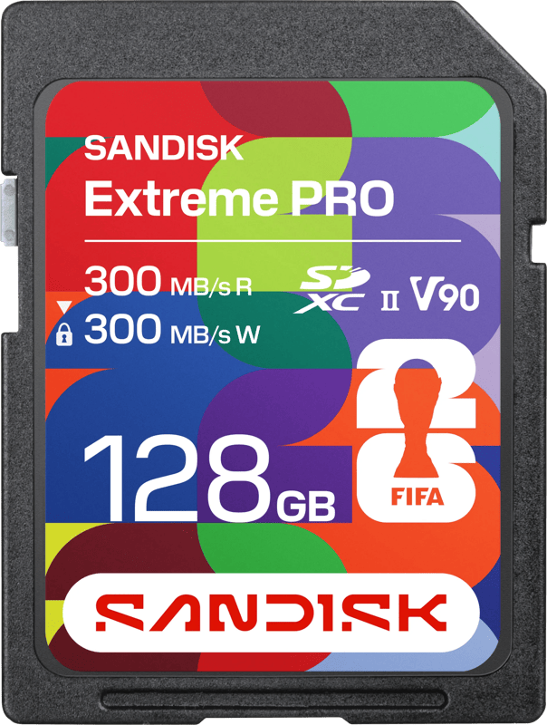SANDISK Extreme PRO - FIFA World Cup 2026 Edition - flash memory card - 128 GB - SDXC UHS-II