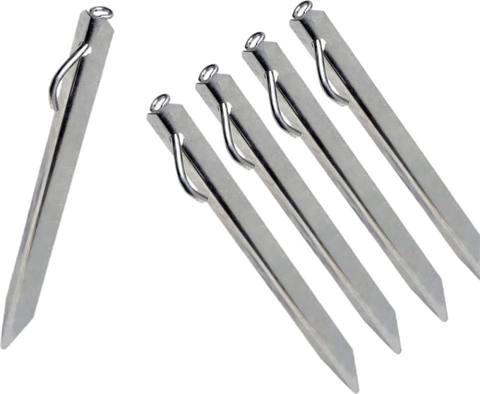 32x stuks grondpennen/tentharingen metaal met oog 38 cm - Rotspennen
