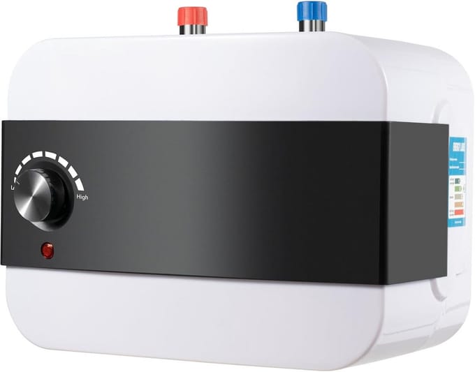 Ondertafelboiler - Warmwateropslag - Keuken Gebruik - Compact 6 Liter - 325x23x27cm - Wit