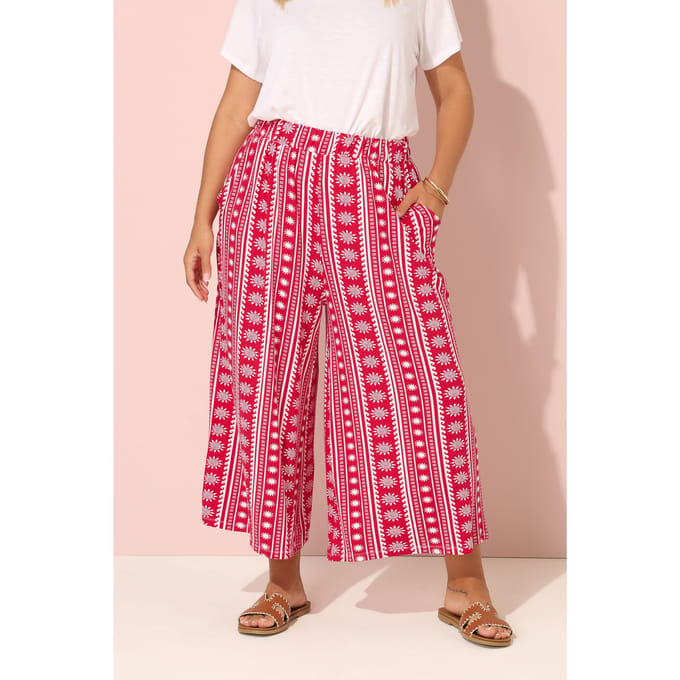 Yours Rode Aztec Print Midaxi Culottes Size 42