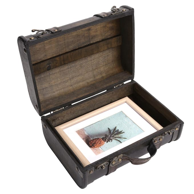 Retro Koffer Houten Opbergdoos Studio Decoratie Etalage Fotografie Requisieten Koffer black