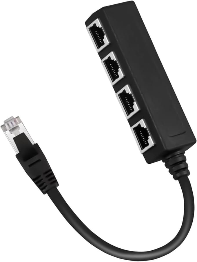 Ethernet Splitter - Netwerk Hub - Internet Verdelen - Compact Ontwerp - 1 Naar 4 Poorten - Enkel