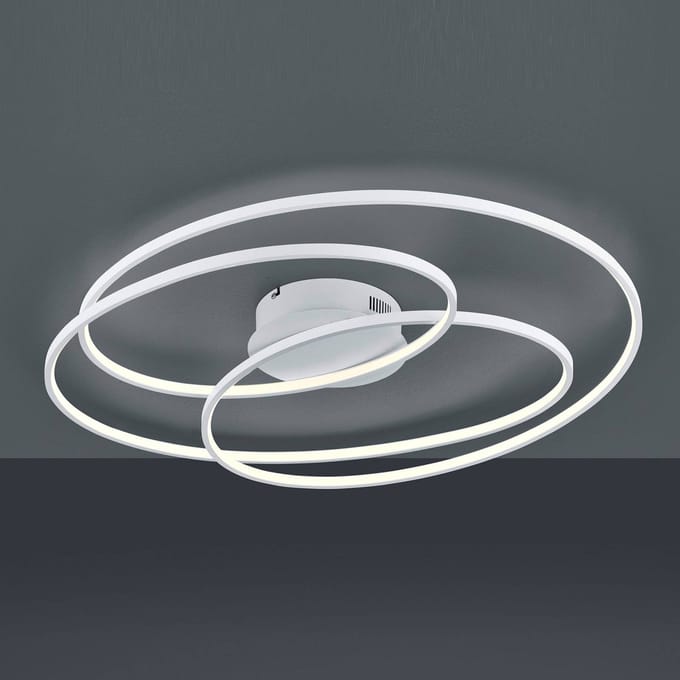 Trio Leuchten rowin - Plafondlamp - 1 lichts - Ø 800 mm - Wit