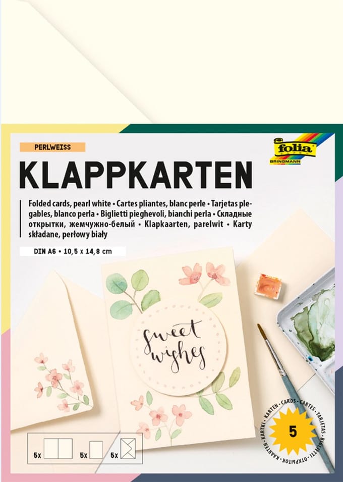folia Blanco dubbele kaarten, 105 x 150 mm, 220 g/m², lichtbeige
