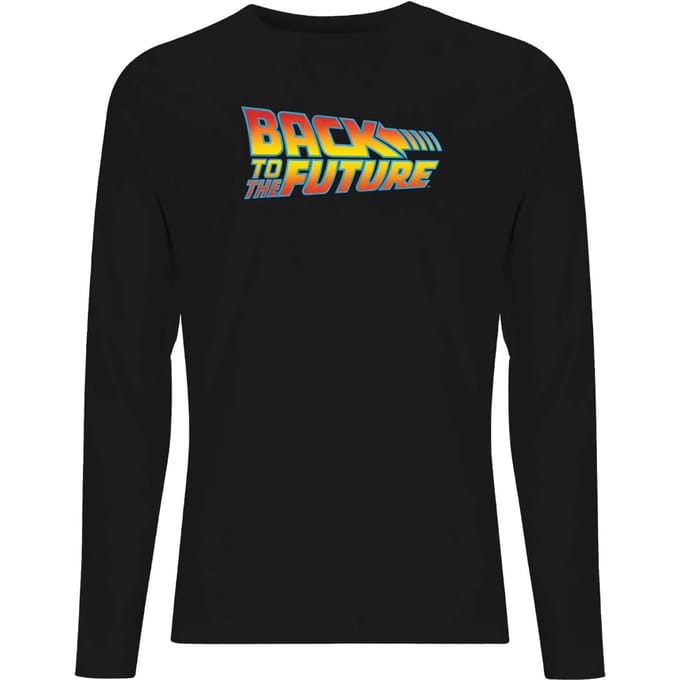Back To The Future Classic Logo Men's Long Sleeve T-Shirt - Black - XL