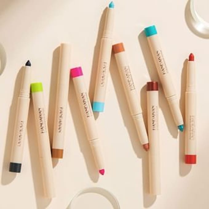 HANDAIYAN - Dual-Ended Pearlescent Eyeshadow Stick - 10 Colors 07# Dark Red - 0.85g