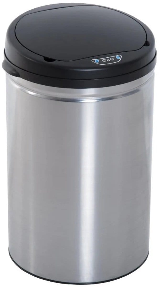 Sensorprullenbak - 30L - Automatische IR Sensor Rond - Optionele Binnenemmer - RVS - Zilver