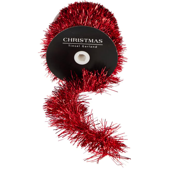 Kerstslinger op rol 10m rood