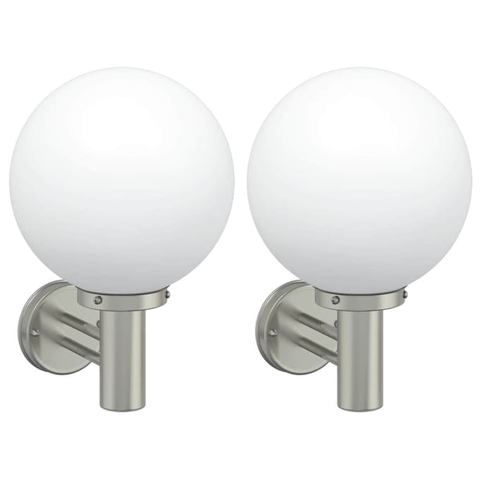 vidaXL Buiten Wandlamp 2 st Zilver 28 x 25 x 38 cm