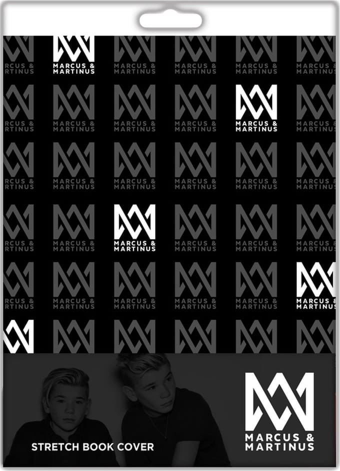 Marcus & Martinus Rekbare Boekenkaft – A4 Formaat – Zwart/Wit – Stretch Textiel met Logo