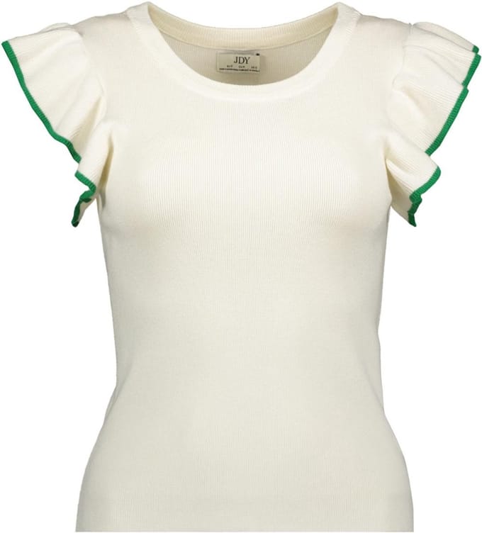 JDY - JDYADELE S/L O-NECK FRILL TOP KNT Dames T-shirt