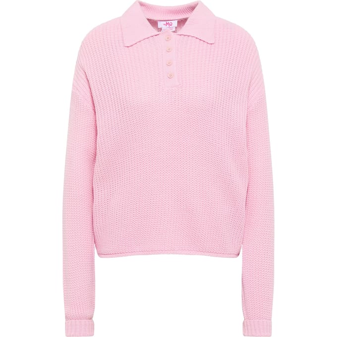 Mymo Gebreide polo Blonda Dames roze