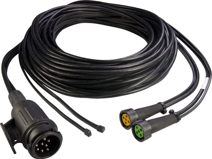 Aspock kabel 13 polig 6 meter bajonet 5-polig met aftakkingen 4,5 meter