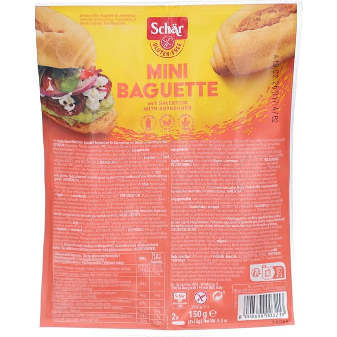 Schär Brood Mini Baguette 150 Gebak