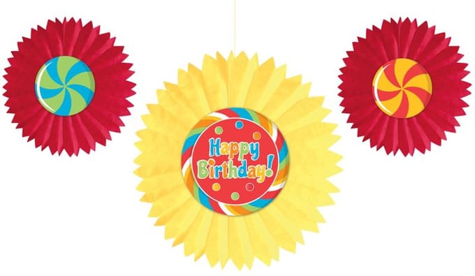 3 decoratieve lollyfeestwaaiers