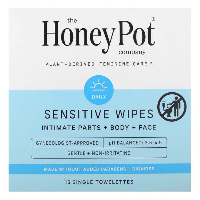 The Honey Pot Company, Mouchoirs sensibles, 15 unités white