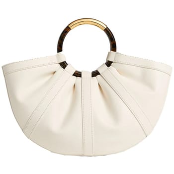 COCCINELLE Leren handtas schoudertas Shell Handbag Smooth Leather Pearl crème