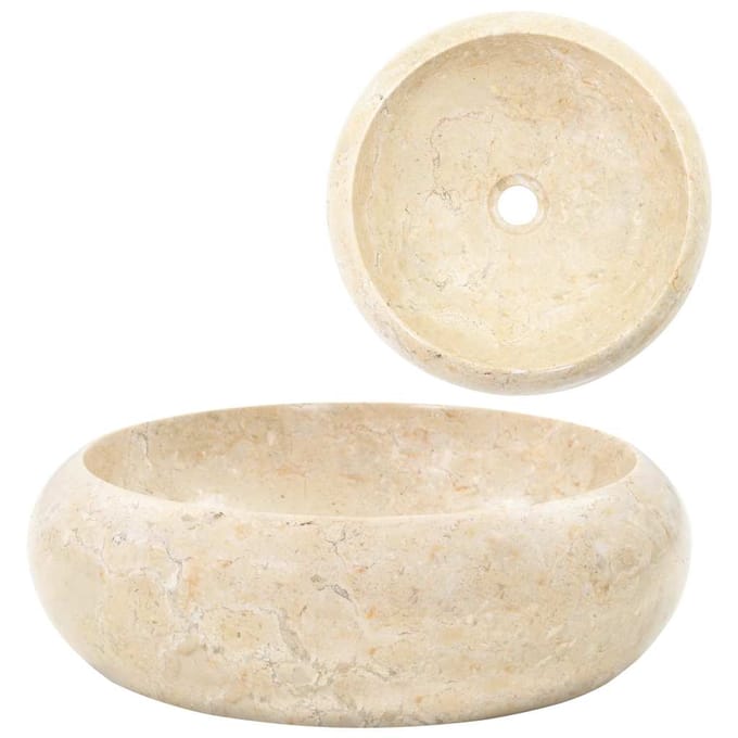 vidaXL - Gootsteen - 40x12 - cm - marmer - crème