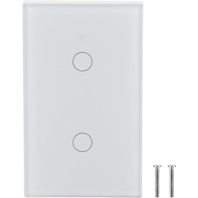 Interrupteur à écran tactile WiFi Single Circle pour Alexa Google 2 ?Chemin AC  (blanc ) blanc
