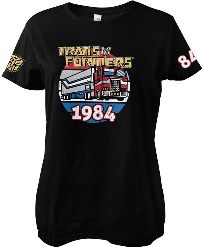 Transformers Optimus Prime uit 1984 Girly T-shirt voor dames, zwart