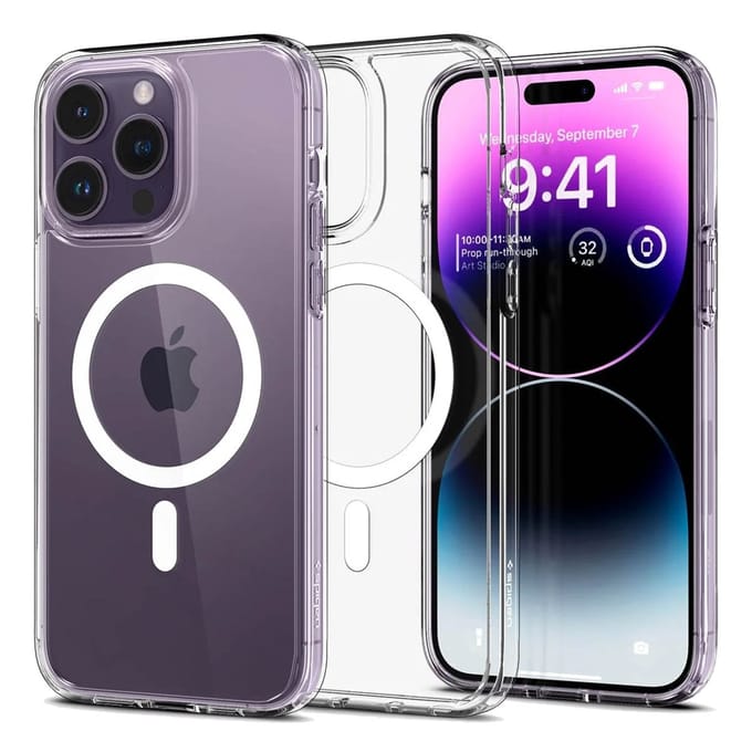 Spigen Ultra Hybrid Backcover MagSafe voor de Apple iPhone 14 Pro - White