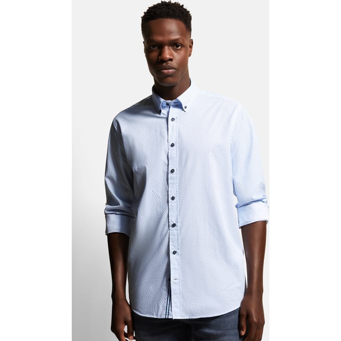 Bugatti Herren Casual overhemd met fijne grafische prints